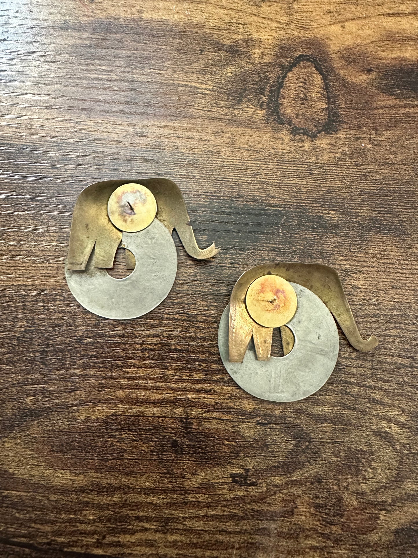Brass Elephant Earrings