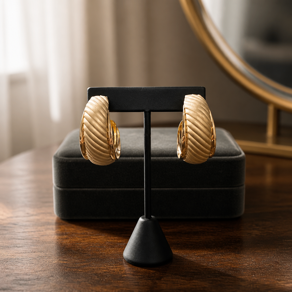 Chunky Ribbed Hoops