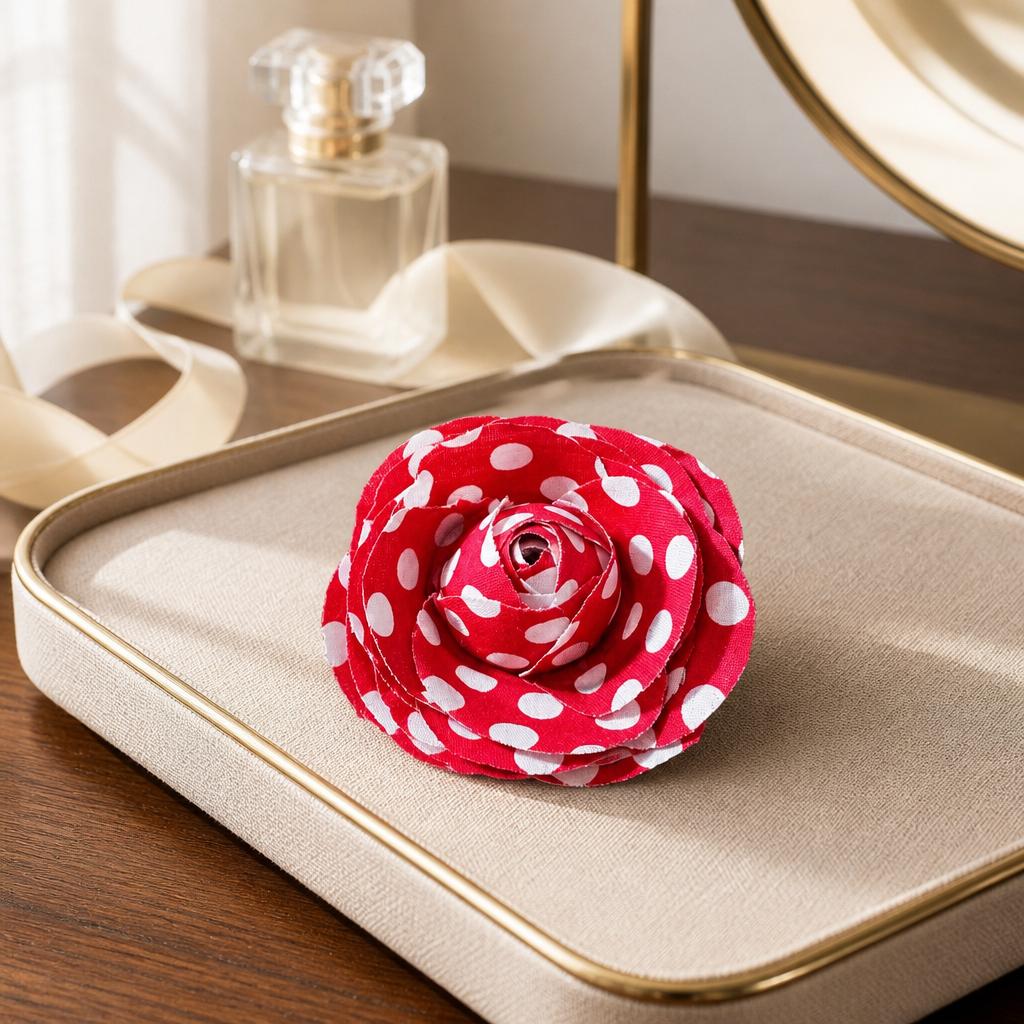 Red & White Polka Dot Brooch