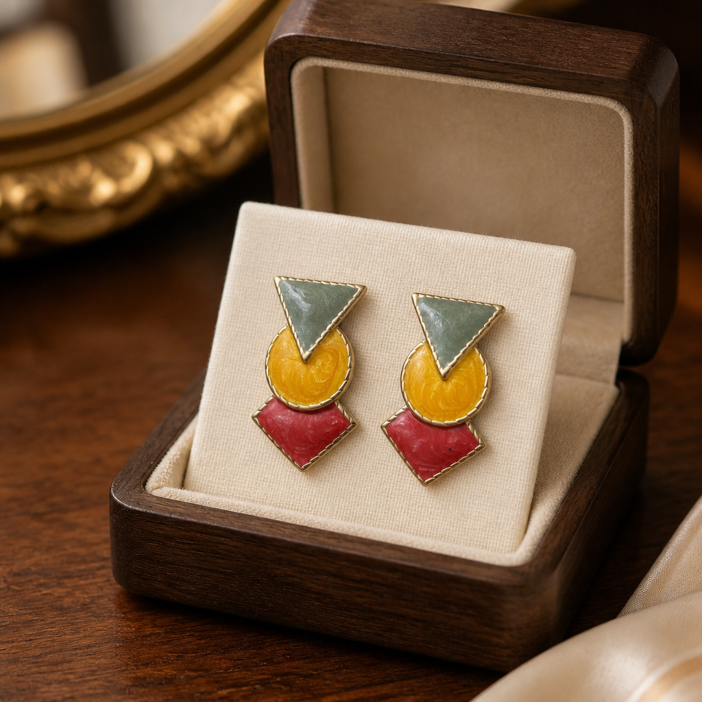 Geometric Colorblock Earrings