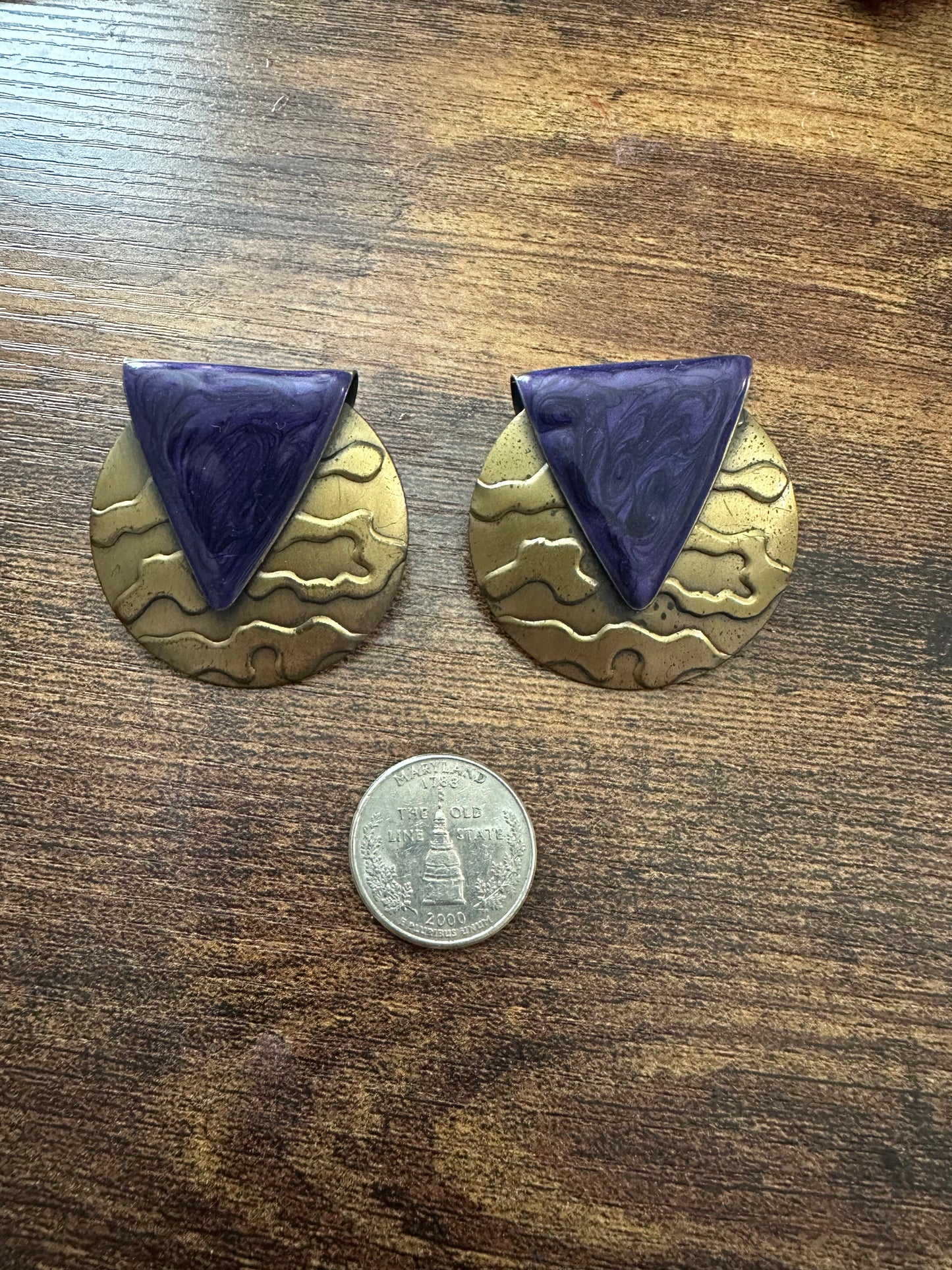 Triangle Coin Earrings